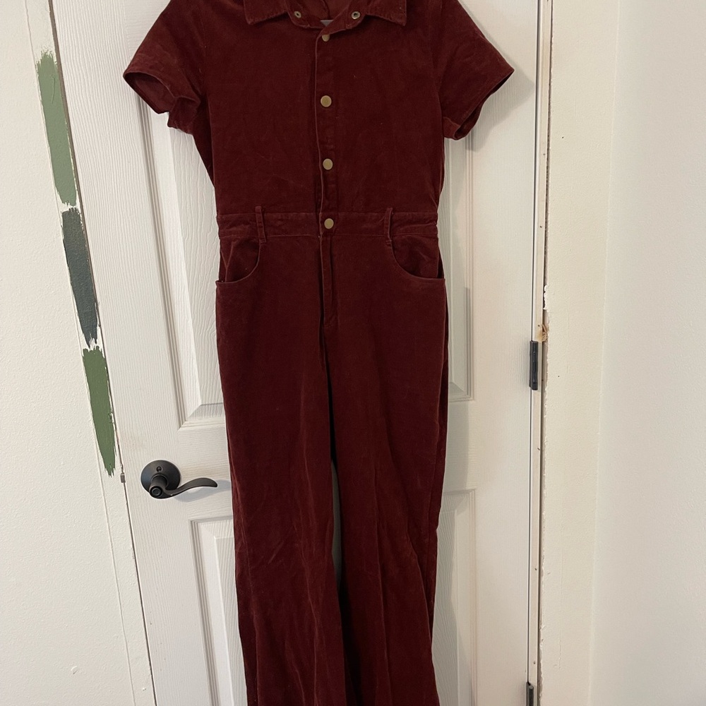Women's Burgundy Jumpsuit
